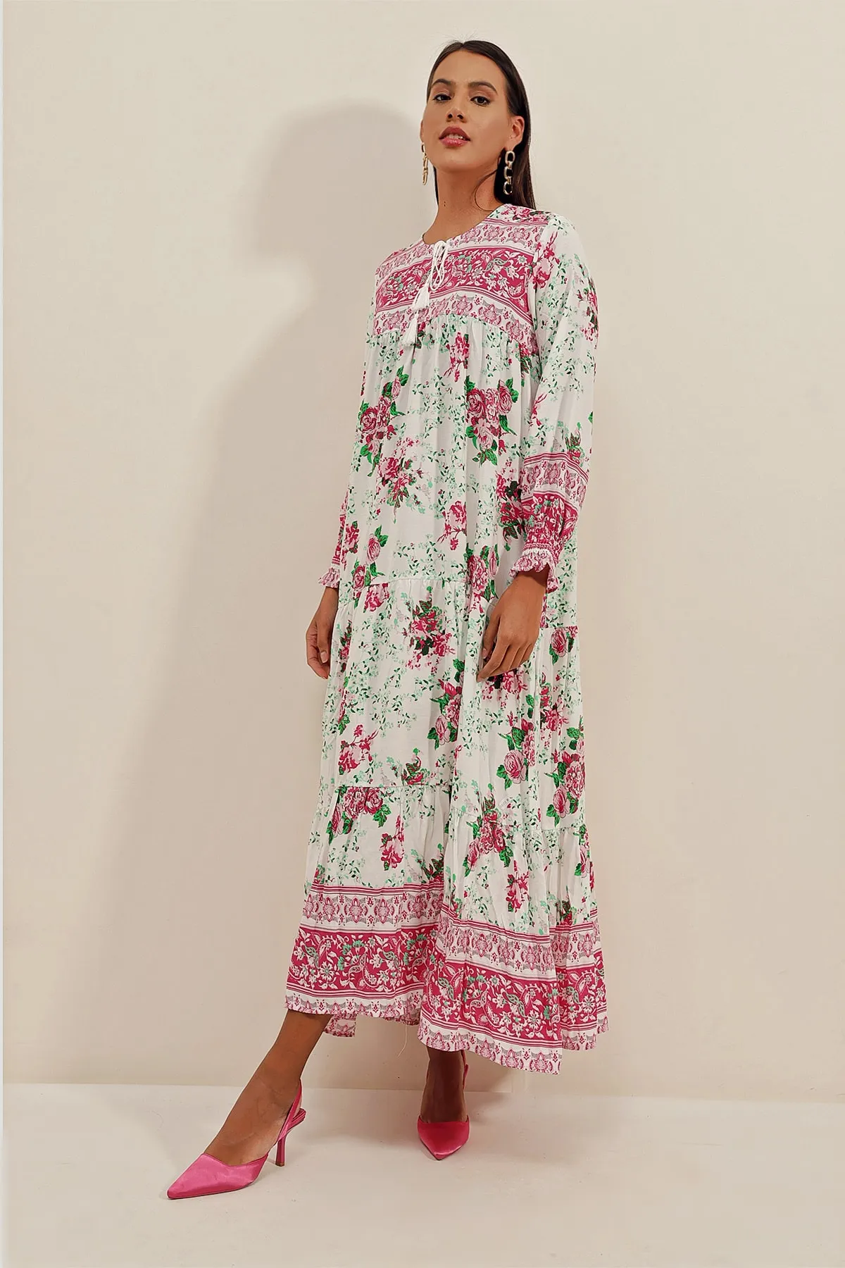 Bigdart  1947 Gemustertes langes Kleid Y Fuchsia