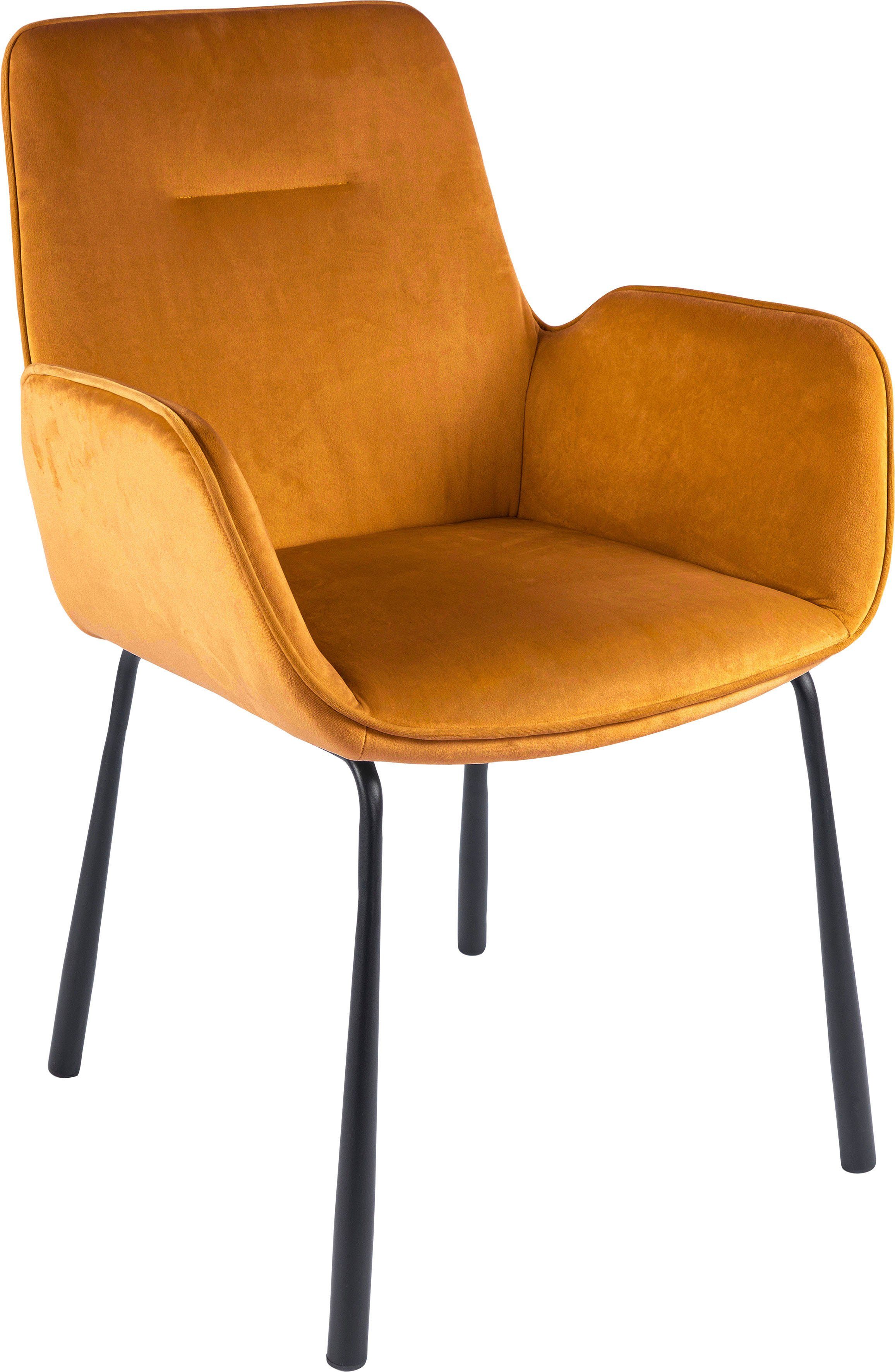 Kayoom Polsterstuhl Stuhl Eliot 125, samtiger Stoffbezug
