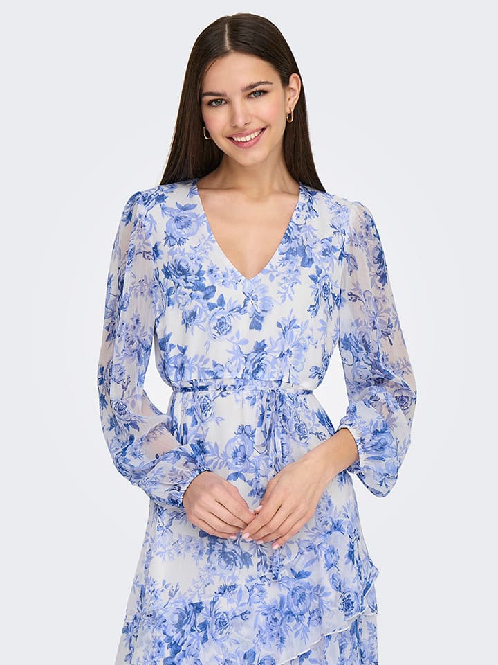 ONLY Kleid in Weiß/ Hellblau günstig kaufen
