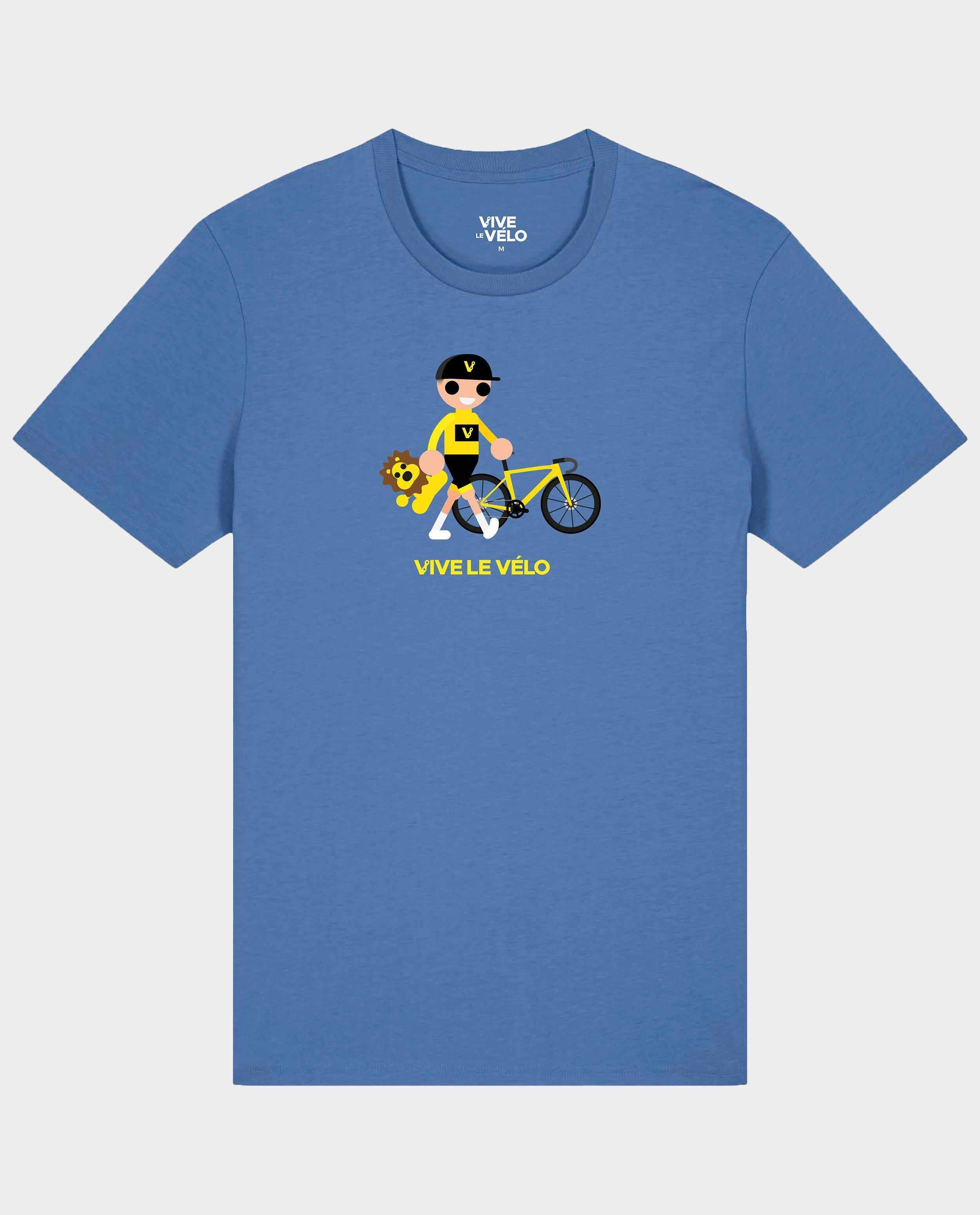 Tricou Vive le vélo cu imprimeu, S-XXL albastru strălucitor