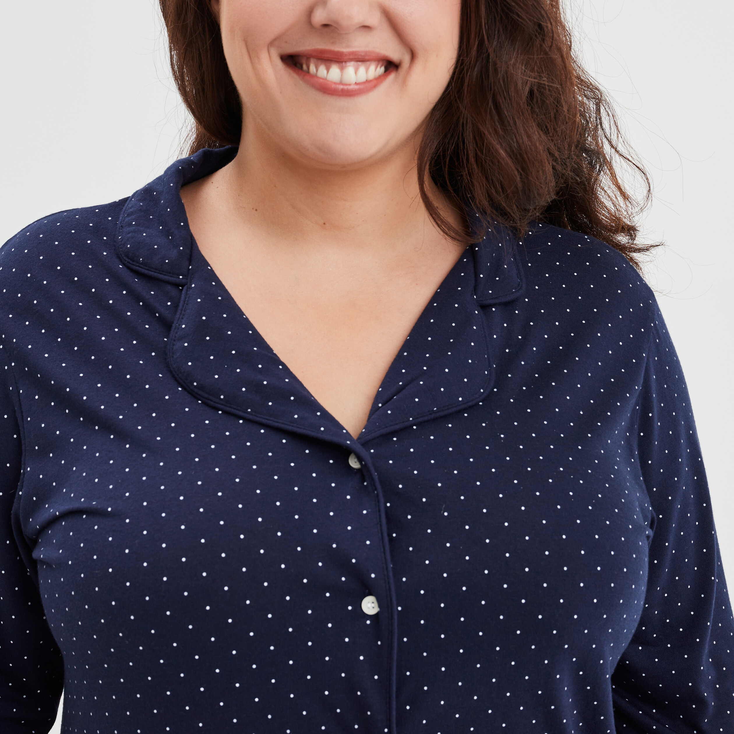 Ensemble pyjama chemise et pantalon bleu femme grande taille | La Halle