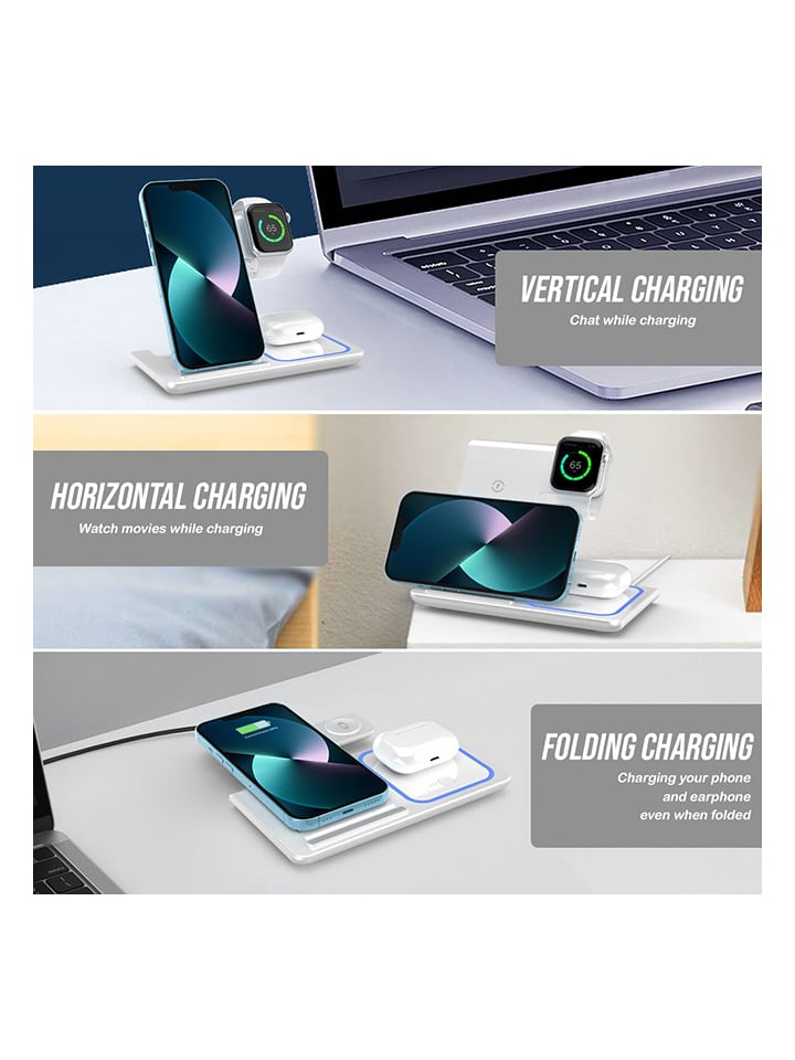 SmartCase 3in-1-Schnellladestation in Weiß günstig kaufen onesize