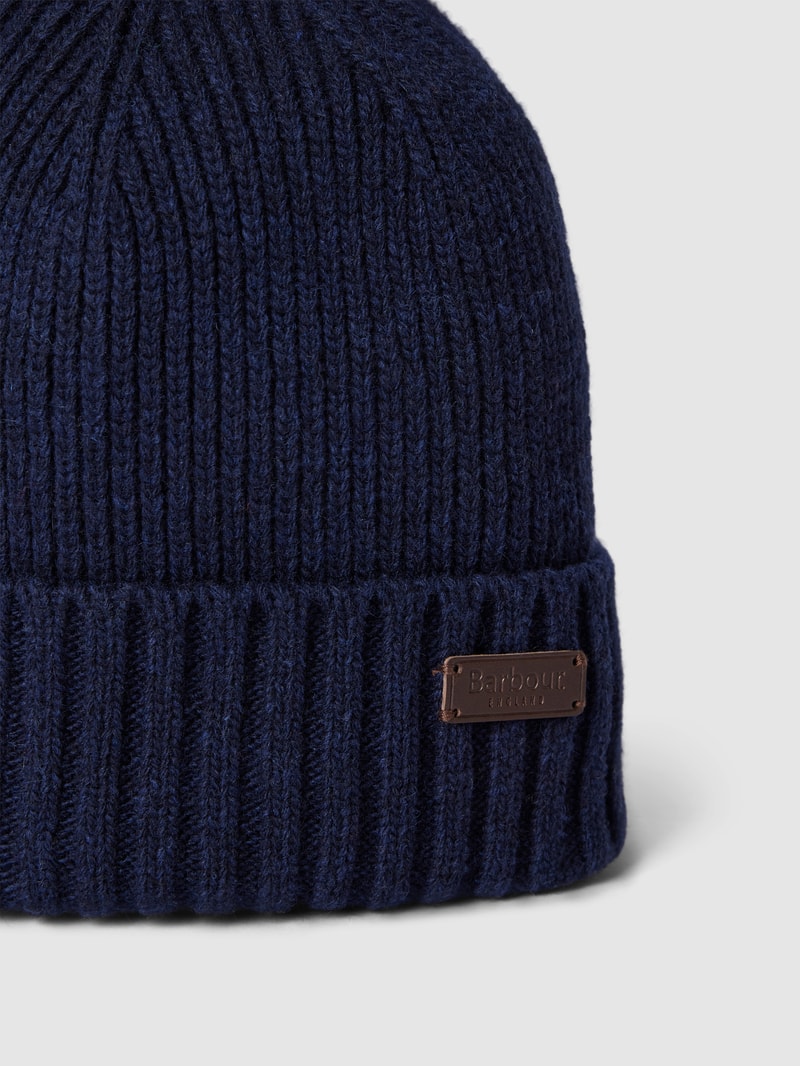 Mütze mit Label-Detail Modell 'Carlton' in marineblau