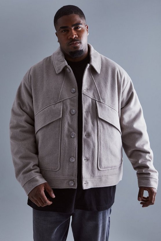 Plus gepolsterte Melton Harrington-Jacke