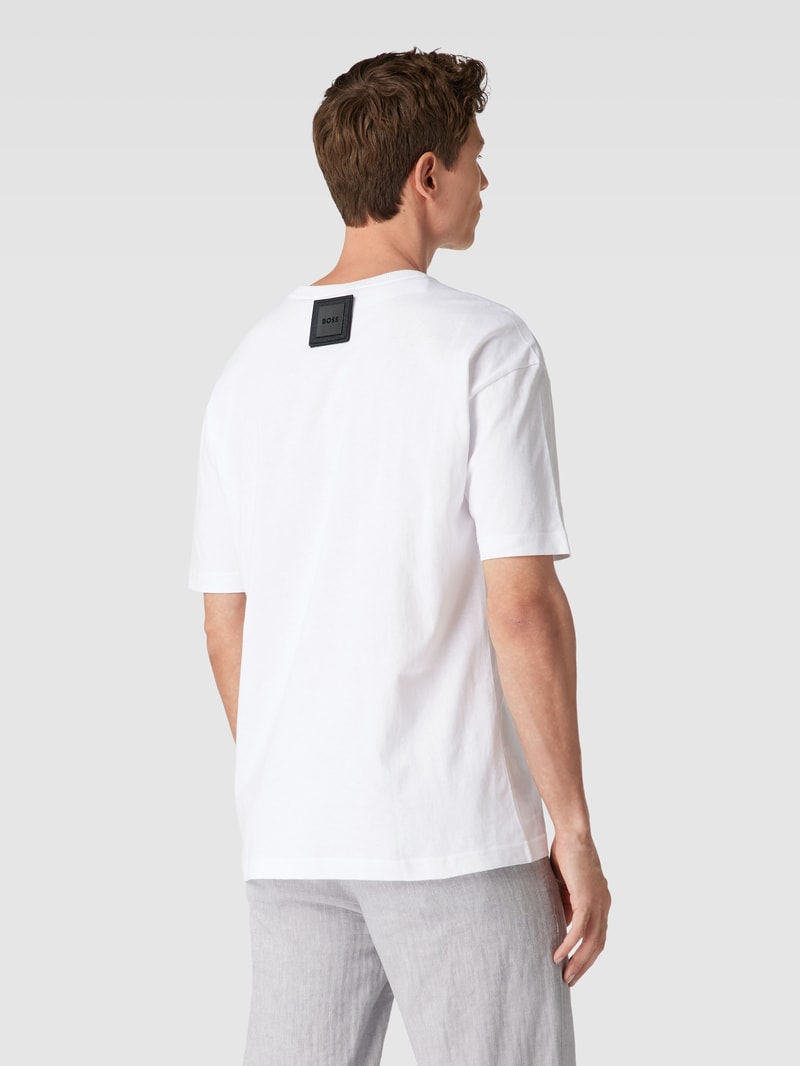 T-Shirt mit Logo-Print Modell 'Lotus' in weiß
