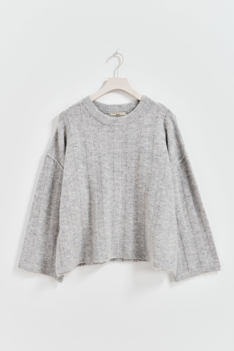Wide rib knitted sweater