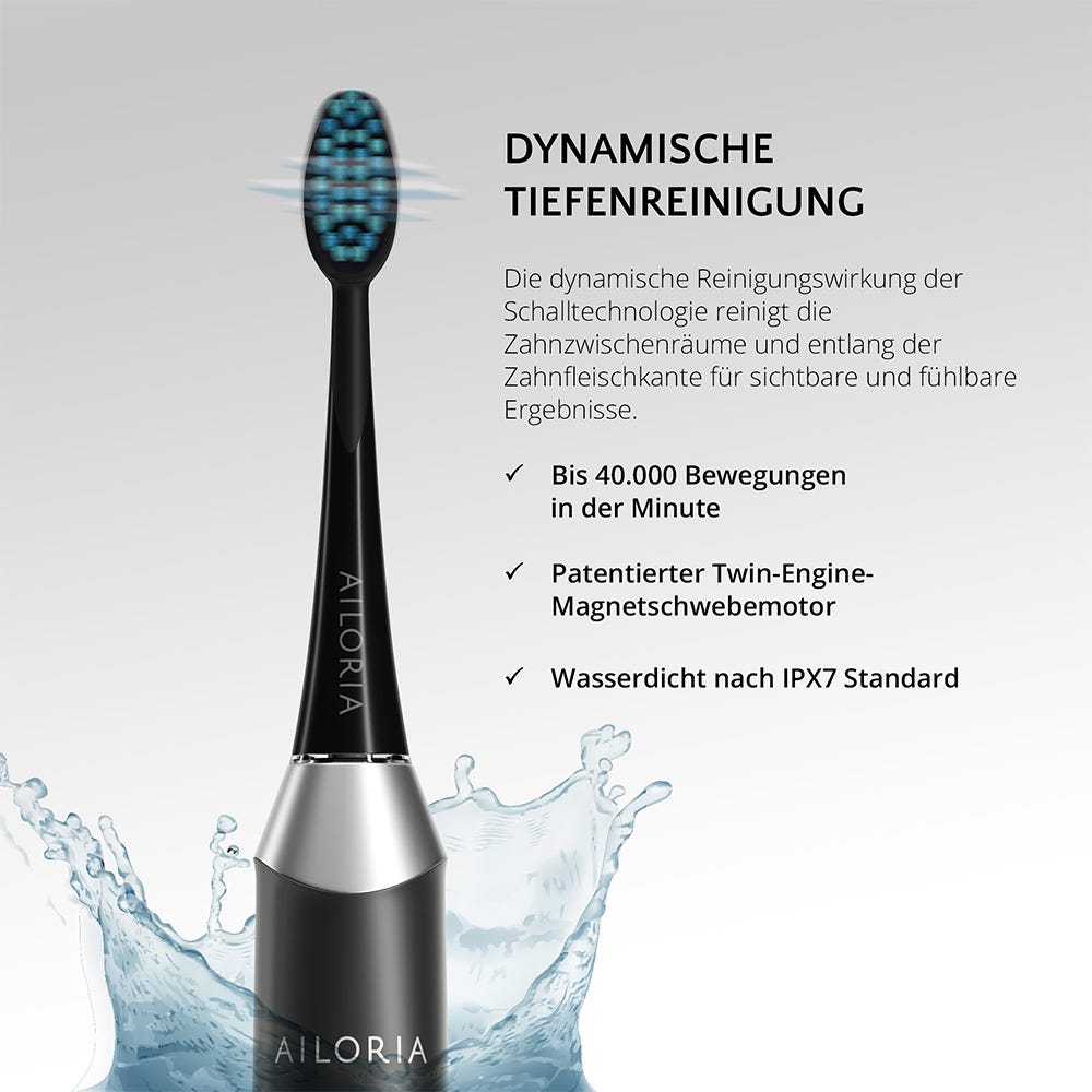 Ailoria Shine Bright Schallzahnbürste Schwarz