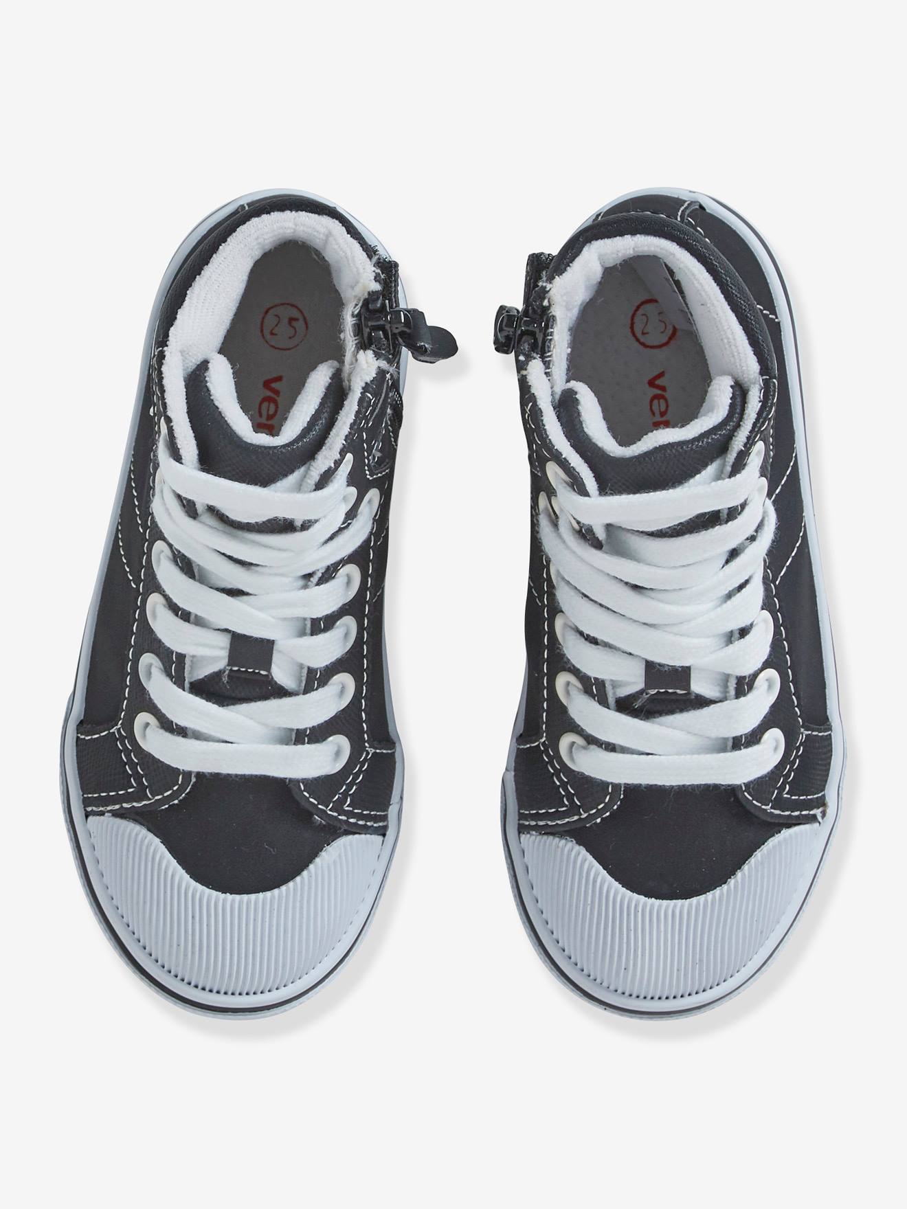 Vertbaudet Hohe Jungen Sneakers, Anziehtrick - schwarz
