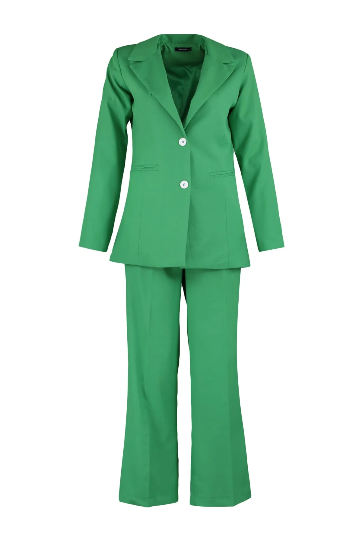 Trendyol Modest  Grüner gewebter Anzug aus Jacke und Hose mit zwei Knöpfen TCTAW23US00128