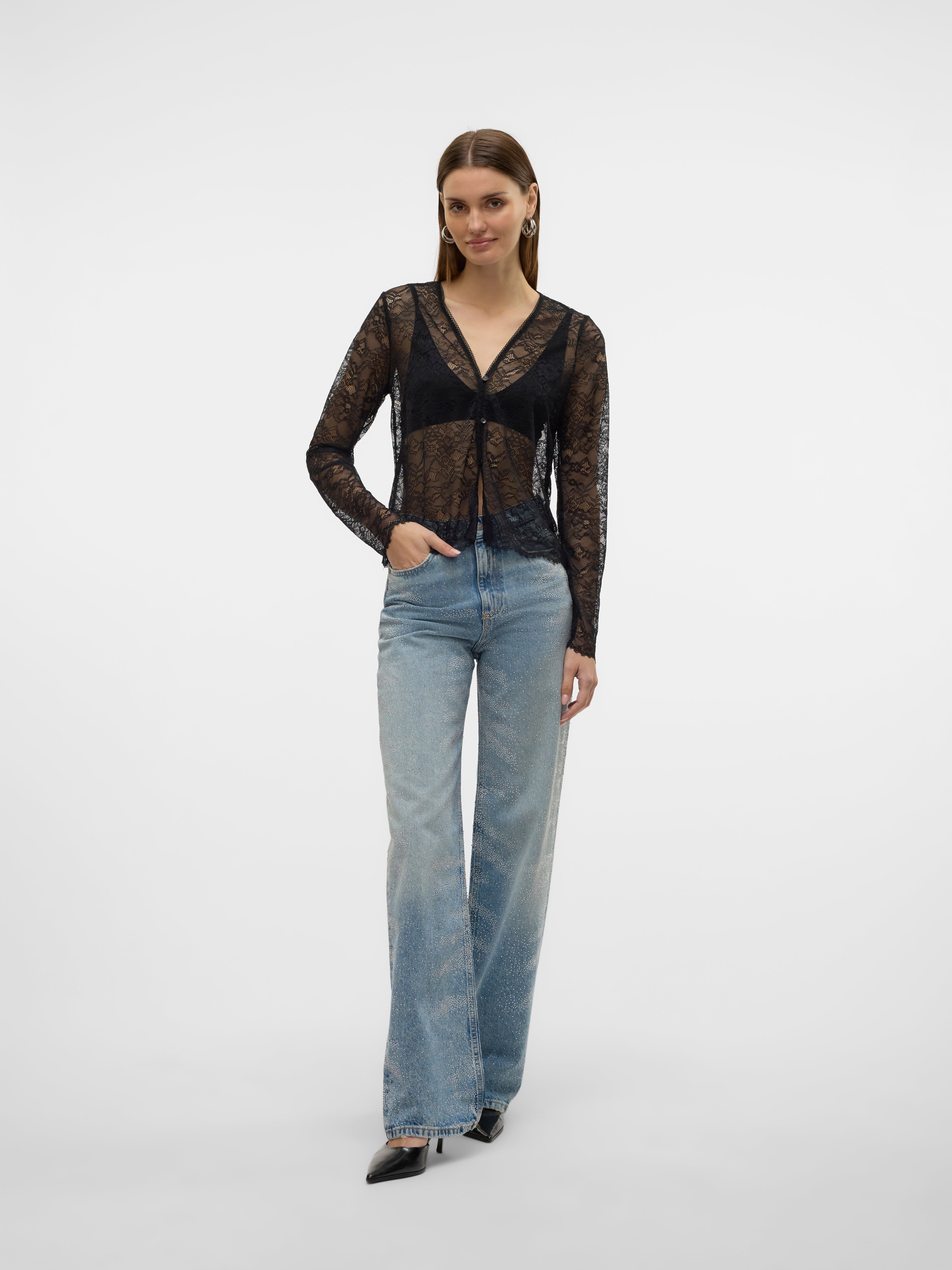 VMTESSA Hohe Taille Weiter Beinschnitt Jeans