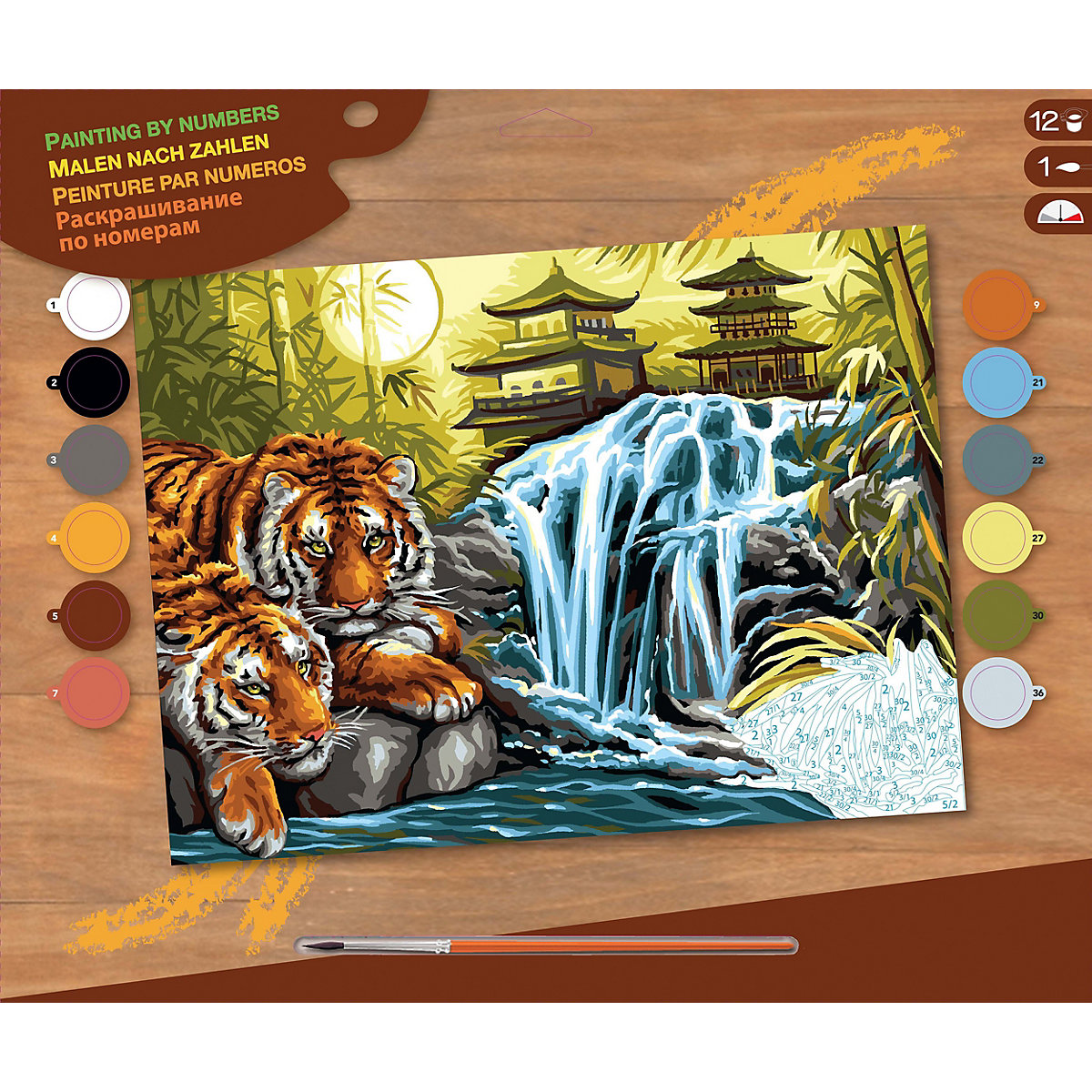 Senior Painting by Numbers - Tiger am Fluss