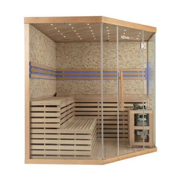 Sauna SKYLINE XL BIG Kunststeinwand