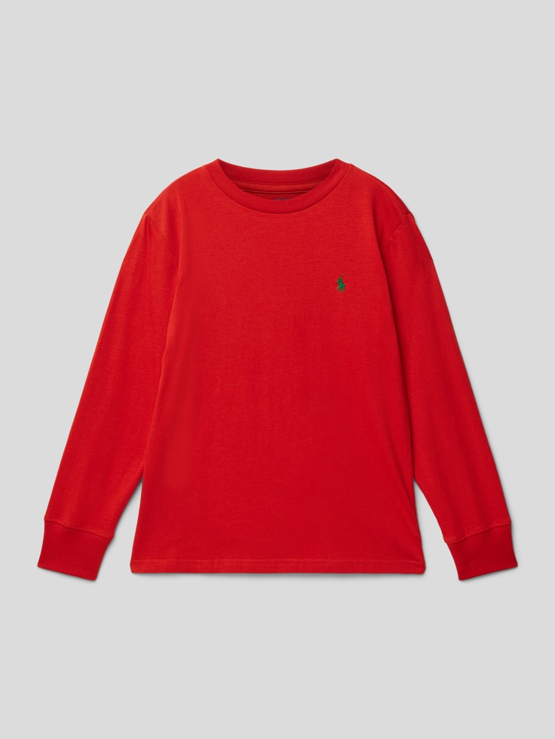 Pullover mit Logo-Stitching in orange