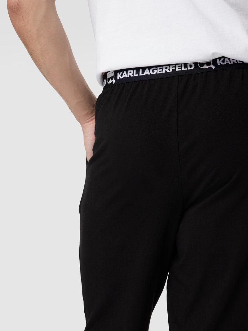 Pyjama-Hose mit elastischem Bund in schwarz