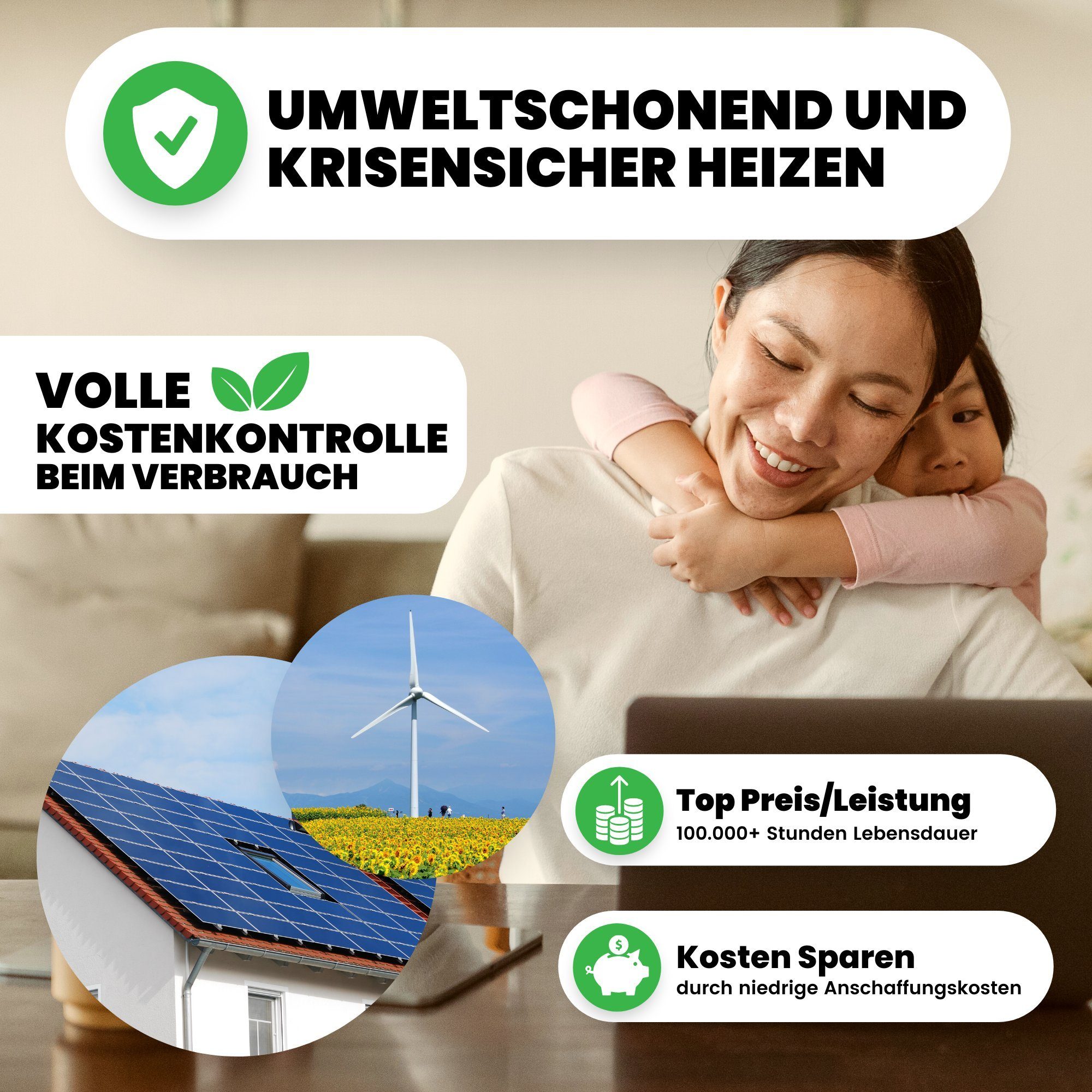 Bringer Infrarotheizung BRIHSF, inkl. Standfüße, 5 Jahre Garantie, TÜV