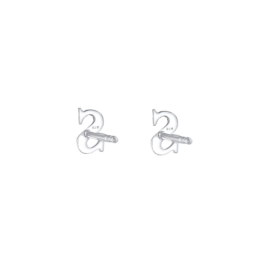 Elli Elli Boucles d'Oreilles Lettre S Clous d'Oreilles Femme - (925/1000) Argent Boucles d'oreilles