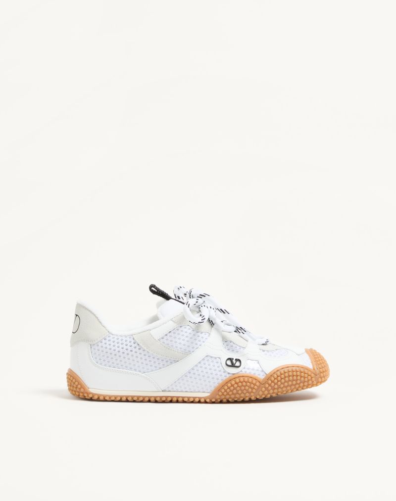 Baskets Amphibia en cuir de veau caoutchouté et cuir fendu