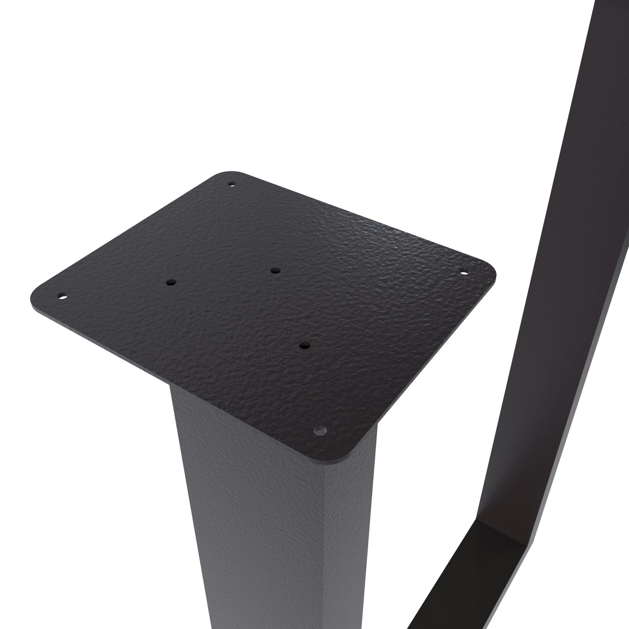 en.casa Tischgestell, Holsted Tischkufen 2er Set Stahl 40 x 28 cm Schwarz, matt