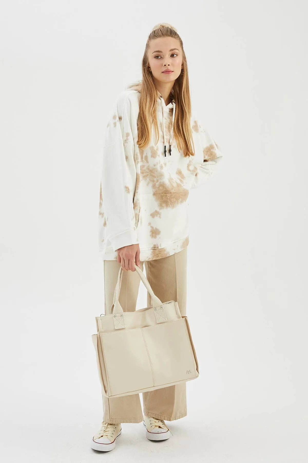 Manuka  Leder-Alltagstasche Beige