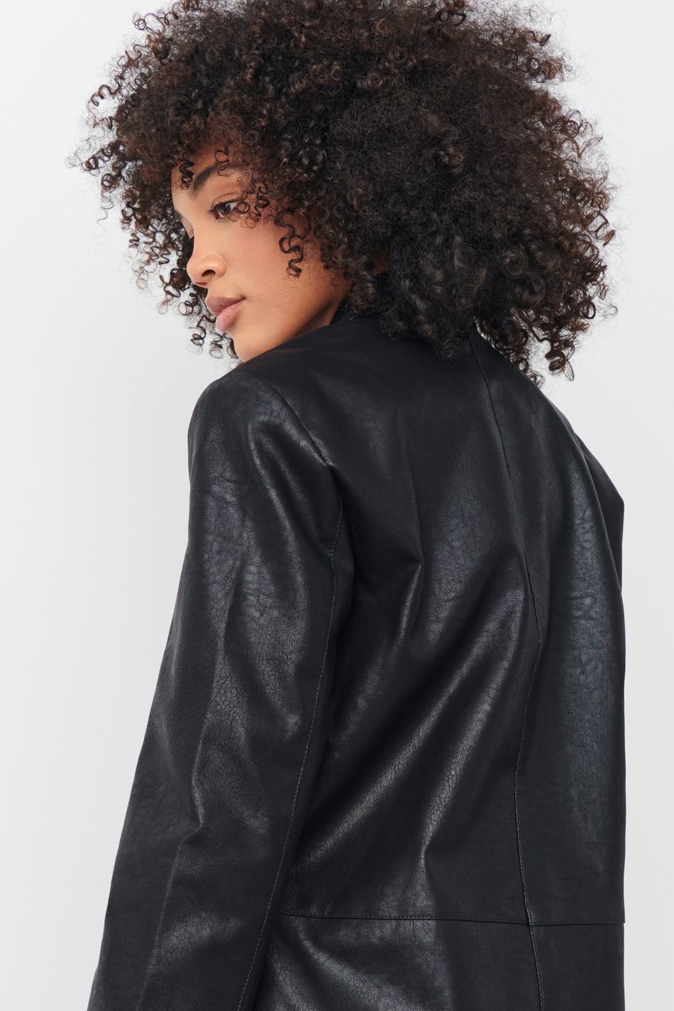 Pu oversized blazer