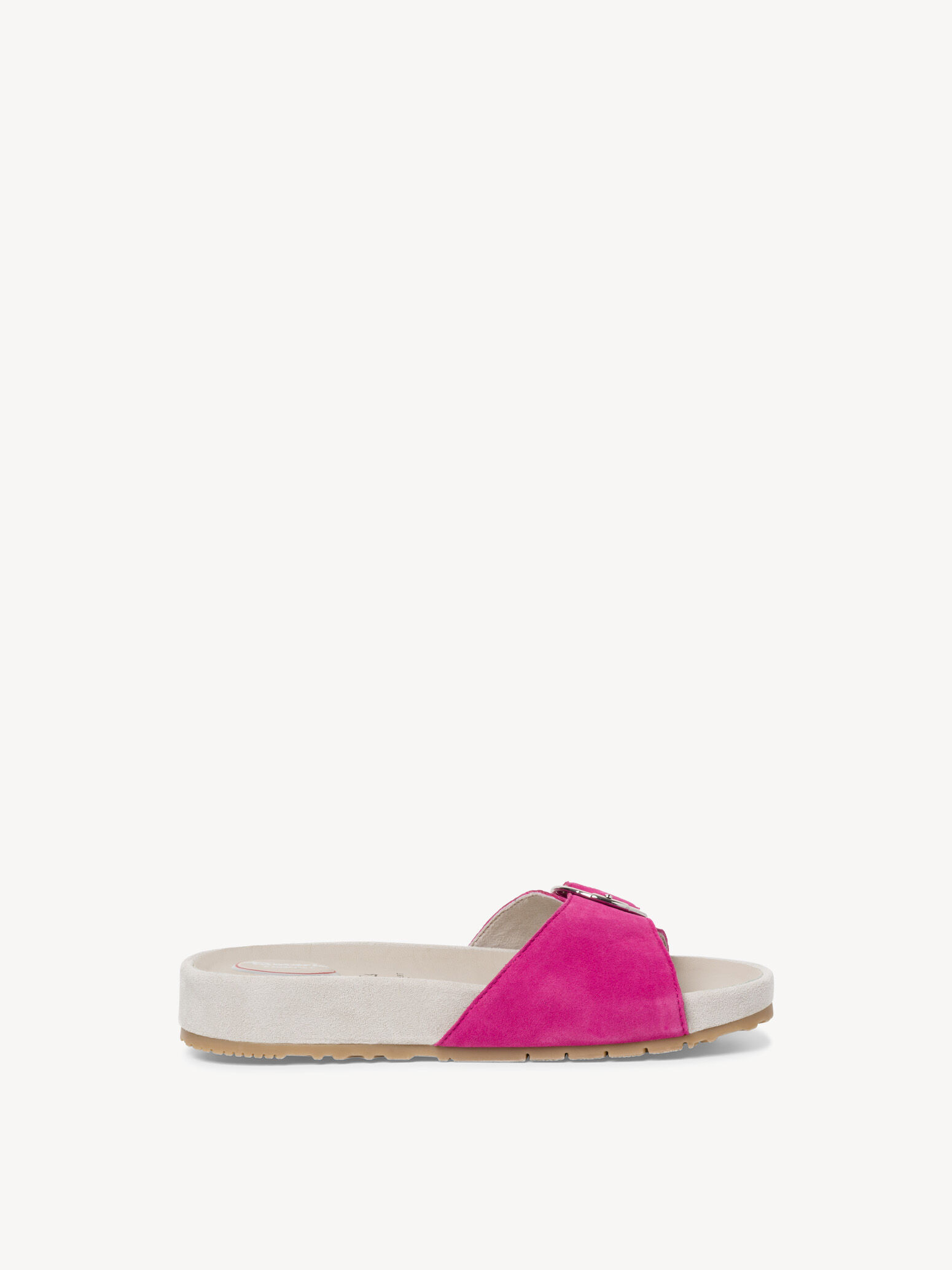Mule en cuir - rose fuchsia