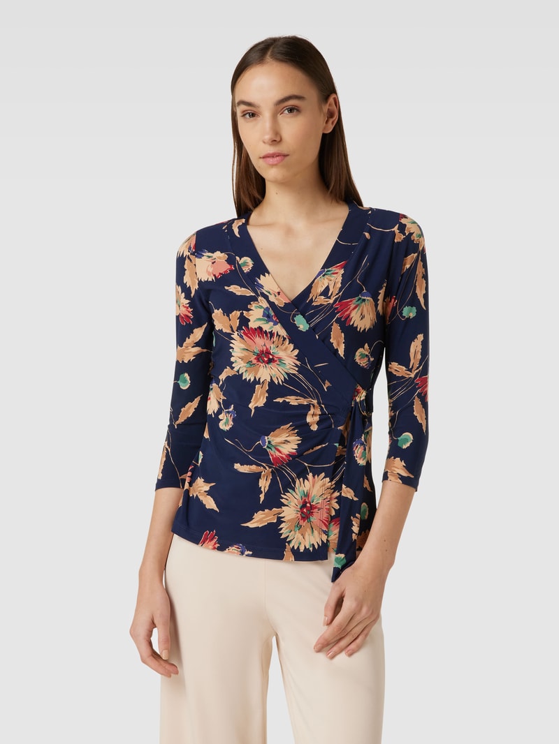 Longsleeve in Wickel-Optik Modell 'JAINAB' in marineblau
