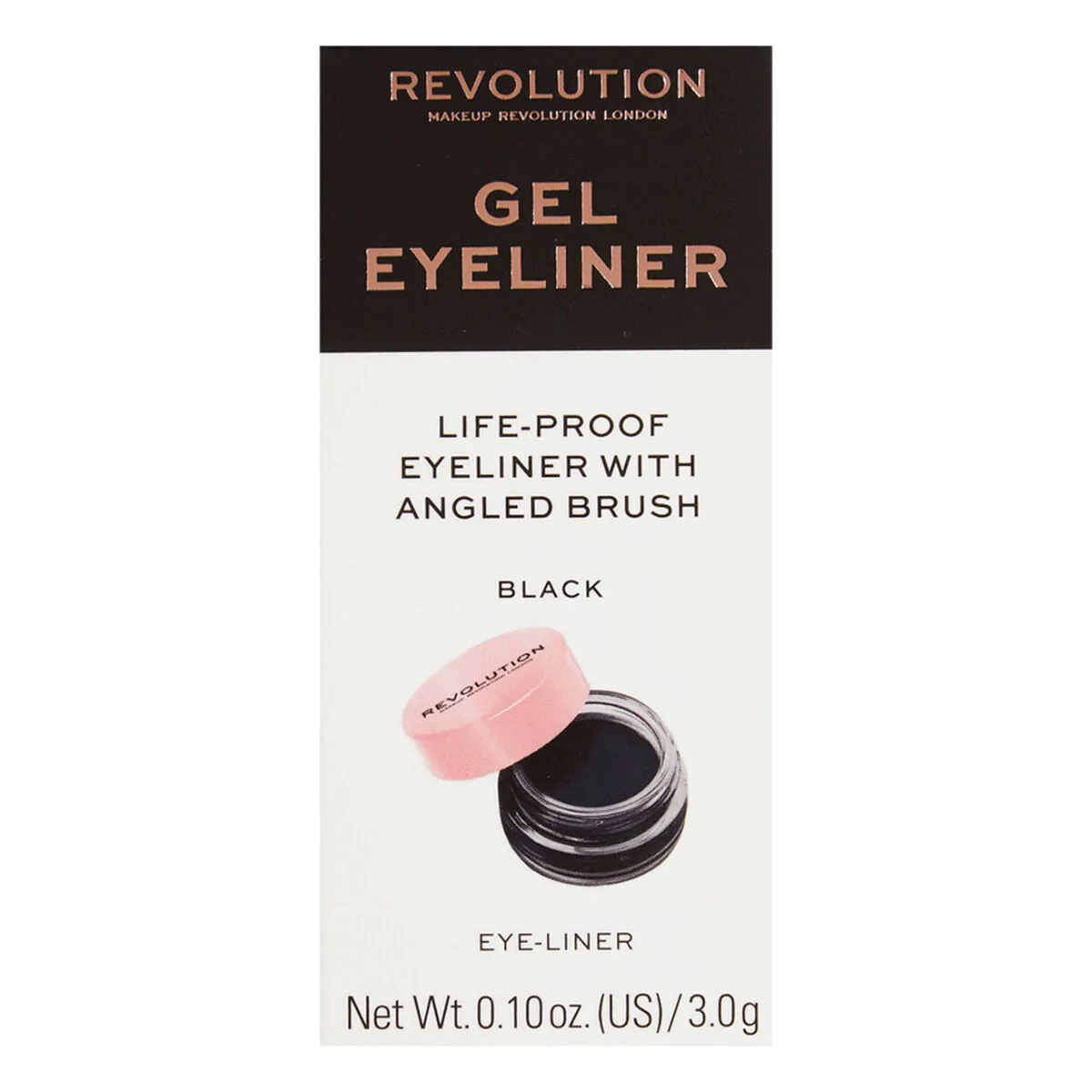MAKEUP REVOLUTION Gel Eyeliner Pot With Pensel Gel eyeliner i krukke 3g