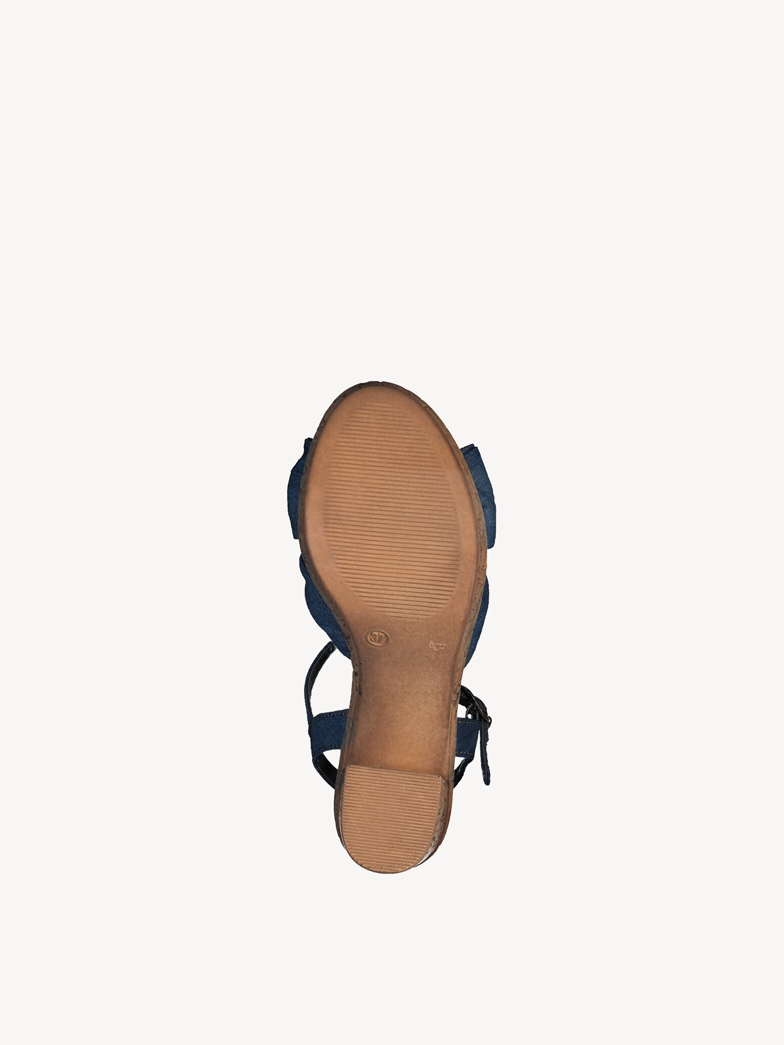 Sandale à talon en cuir - bleu