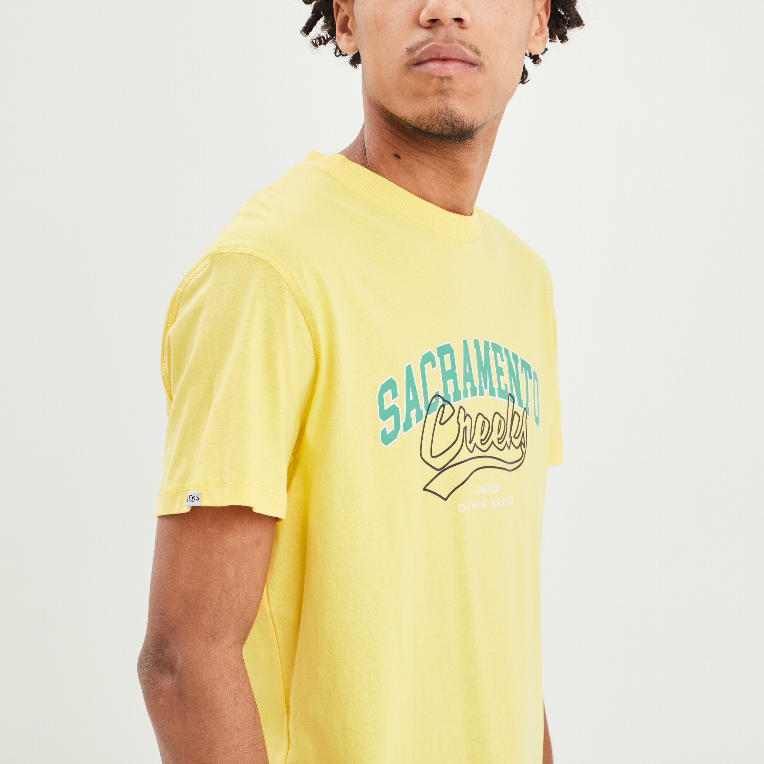 T-shirt manches courtes Creeks jaune citron homme | La Halle