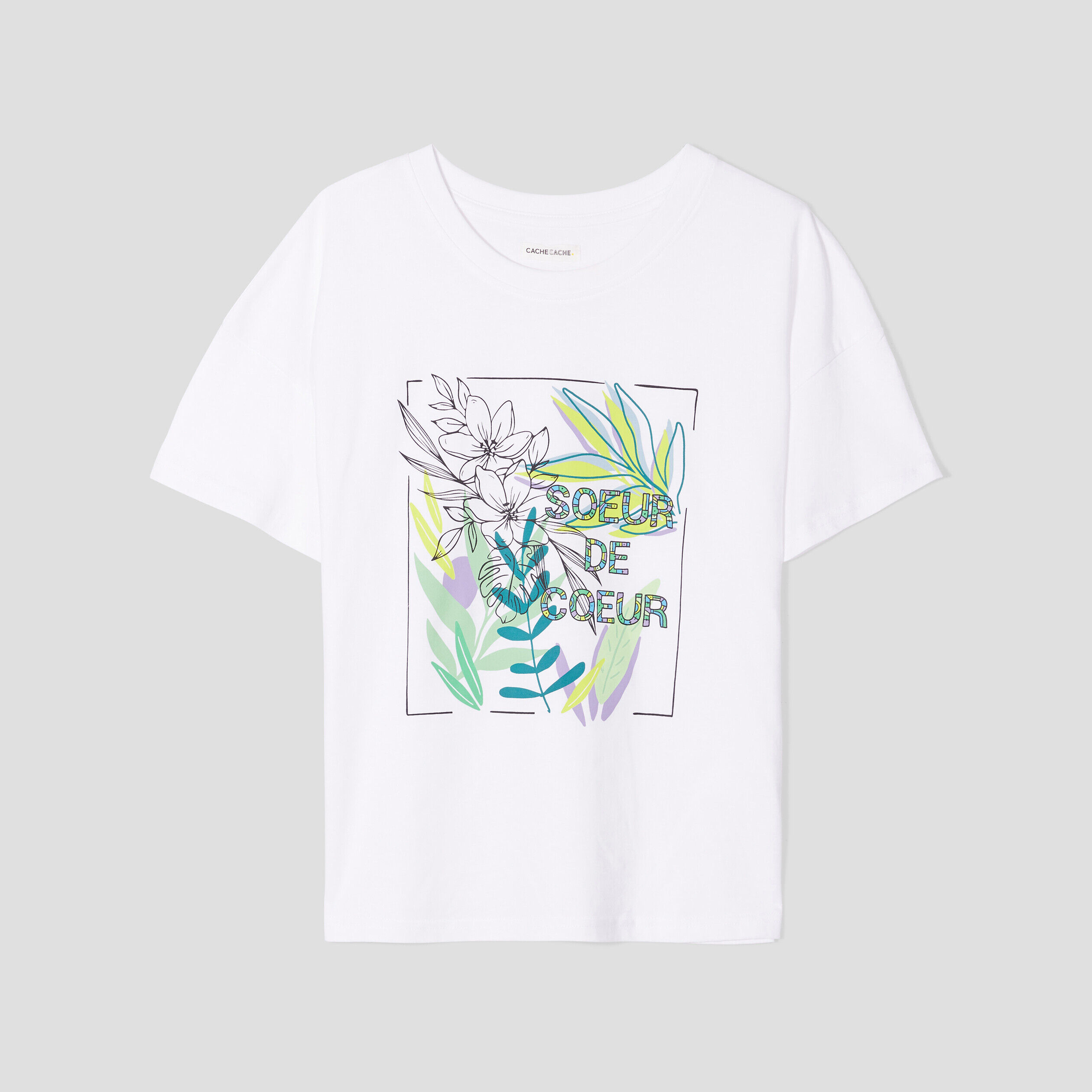 T-shirt manches courtes blanc femme | Cache Cache