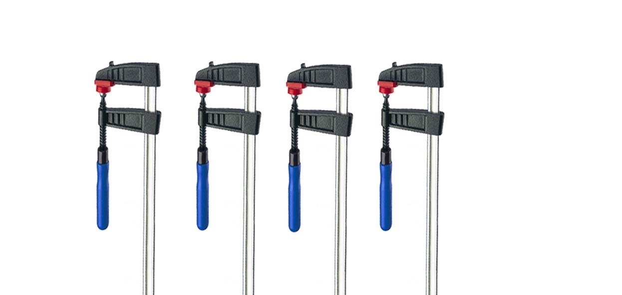 Vago-Tools 4x Schraubzwinge 200 x 50 mm Leimzwinge Klemmzwinge Einhandzwinge