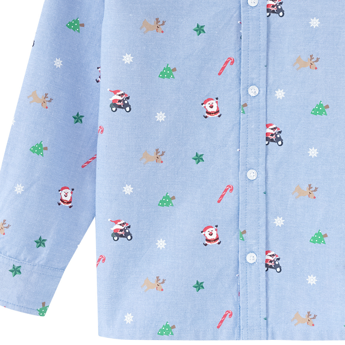 Jungen Weihnachtshemd mit Fliege hellblau