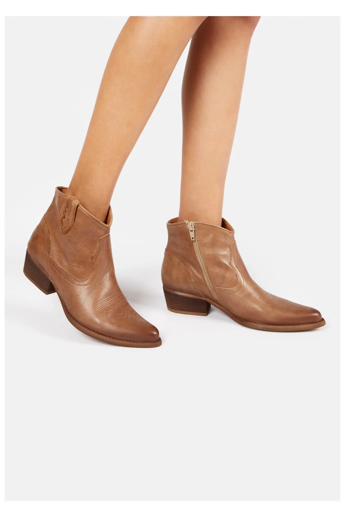 Felmini  Stiefelette - Braun - Blockabsatz