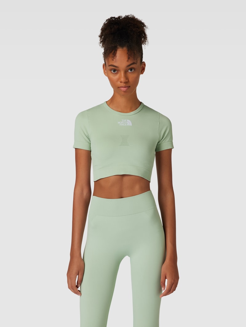 Cropped T-Shirt mit Label-Detail Modell 'NEW SEAMLESS' in mint