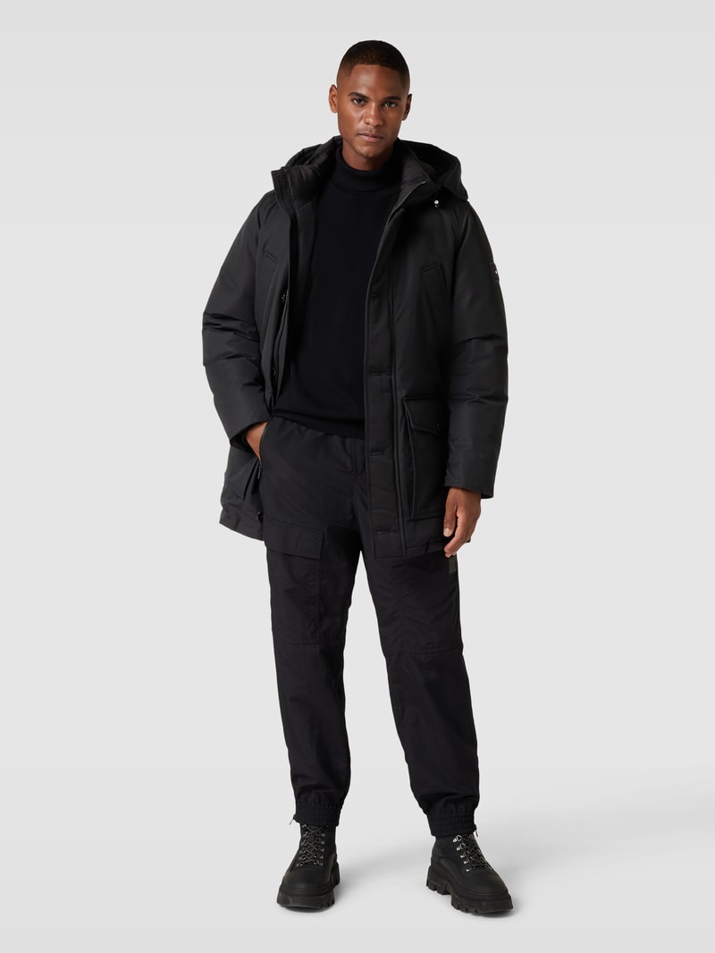 Parka mit abnehmbarer Kapuze Modell 'ROCKIE' in schwarz