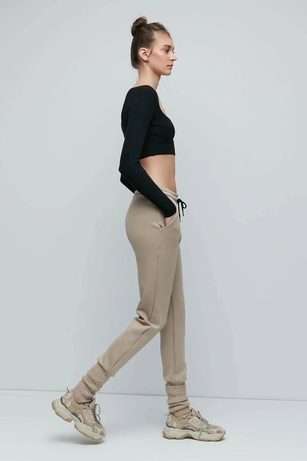 C&City  Jogginghose mit Bündchen 803 Stein