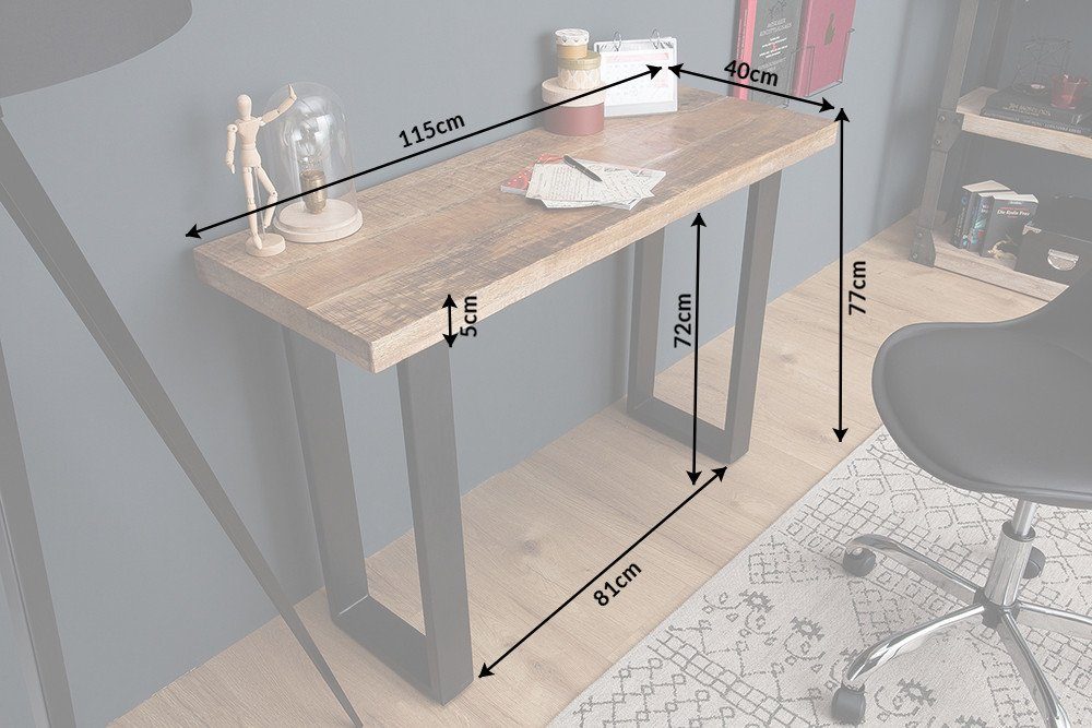 riess-ambiente Konsolentisch IRON CRAFT 115cm natur / schwarz, Massivholz · Konsole · Schreibtisch · Mango