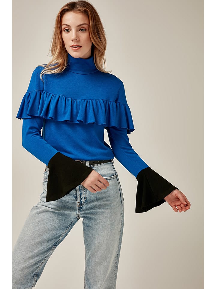 So You Bluse in Blau/ Schwarz günstig kaufen