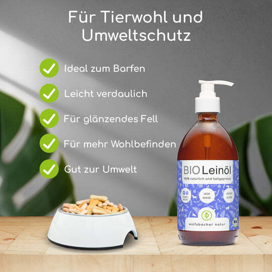 Wolfsbacher Natur Ergänzungsfutter & Aufzucht Wolfsbacher Natur Bio Leinöl 500 ml