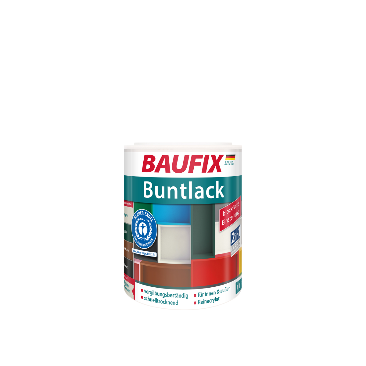 Baufix Buntlack seidenmatt hellgrau 4 er Set