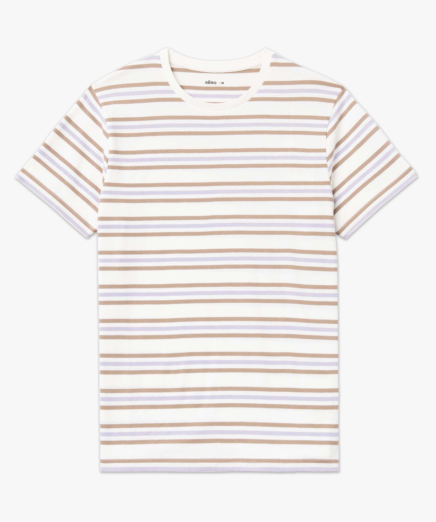 Tee-shirt homme rayé à manches courtes raye | GEMO