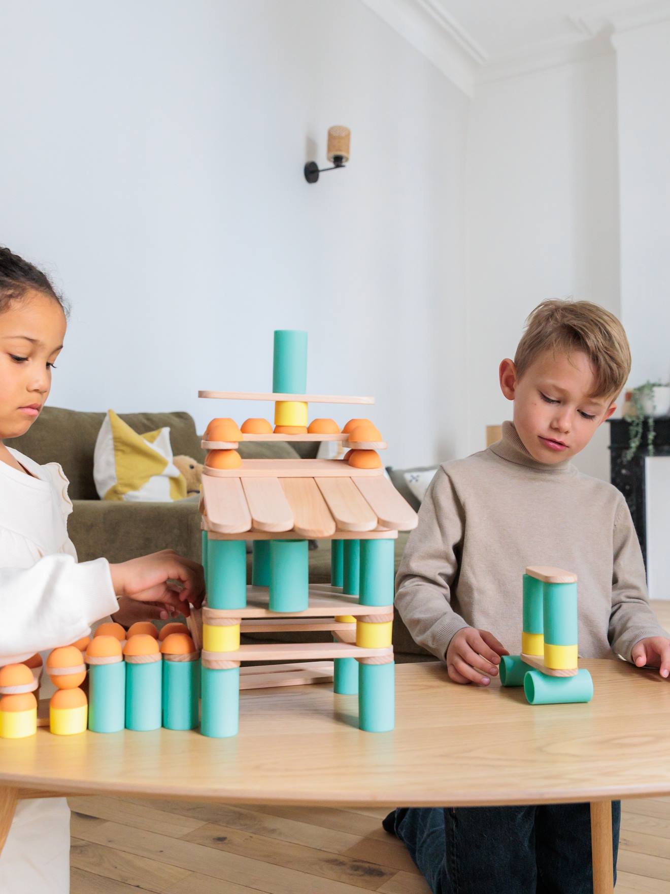 Oppi Kinder Baustein-Set STIX OPPI, 108 Teile - mehrfarbig