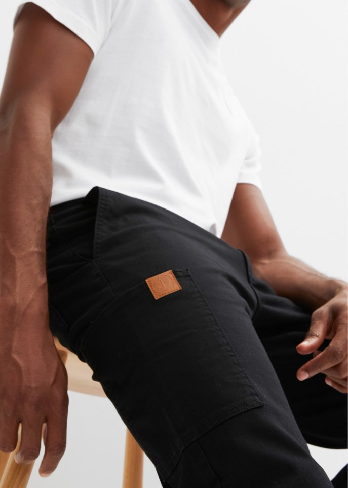 Regular Fit Stretch-Thermohose mit aufgesetzten Taschen, Straight
