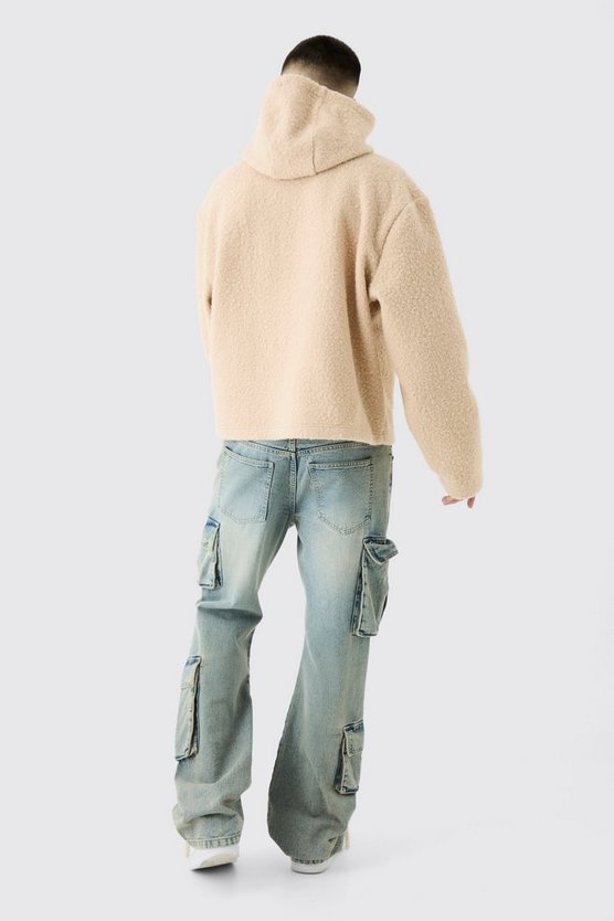 Kastiger Oversize Bouclee Borg-Hoodie