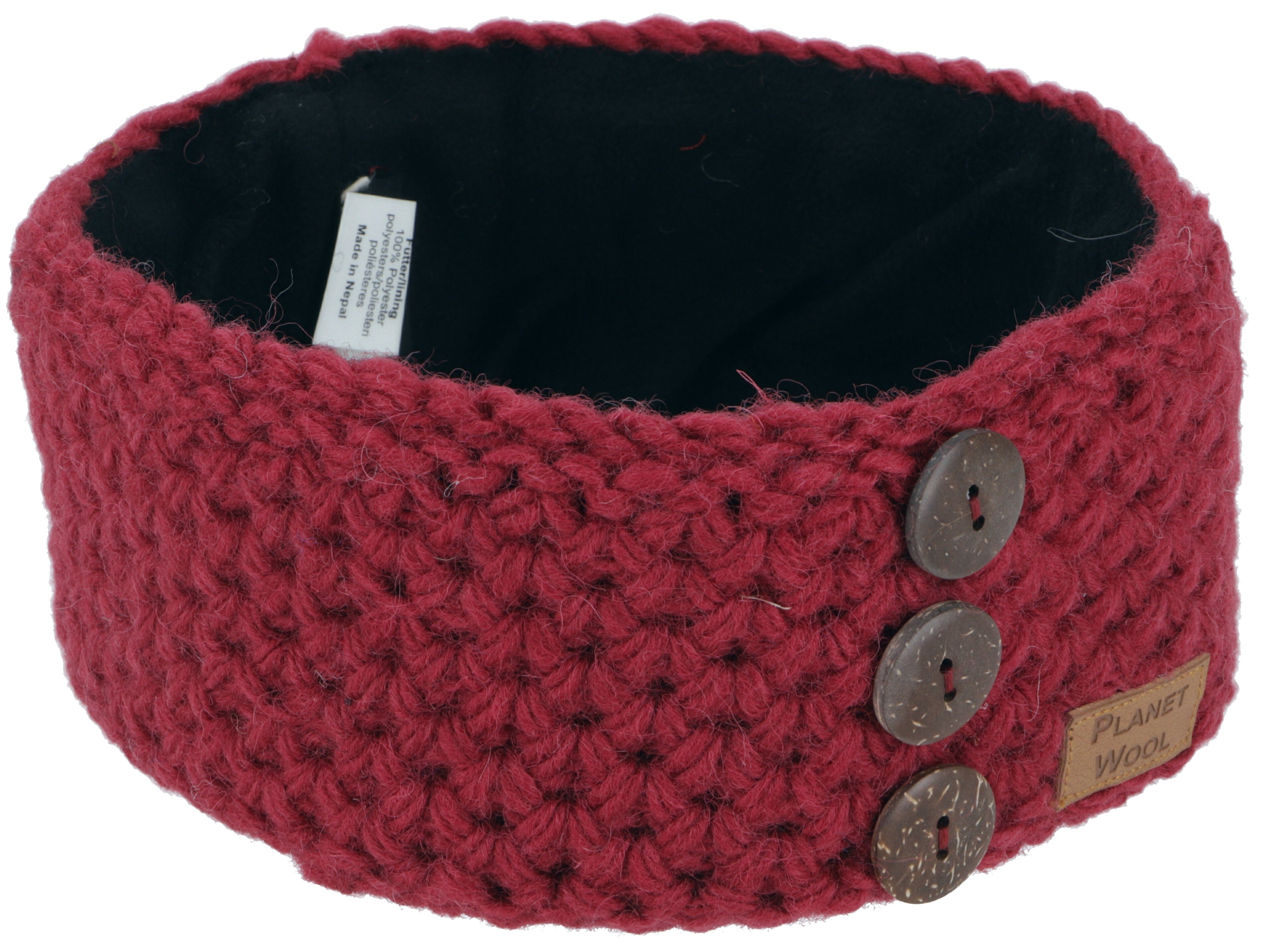 Guru-Shop Stirnband Woll-Strick-Stirnband mit hübschen..