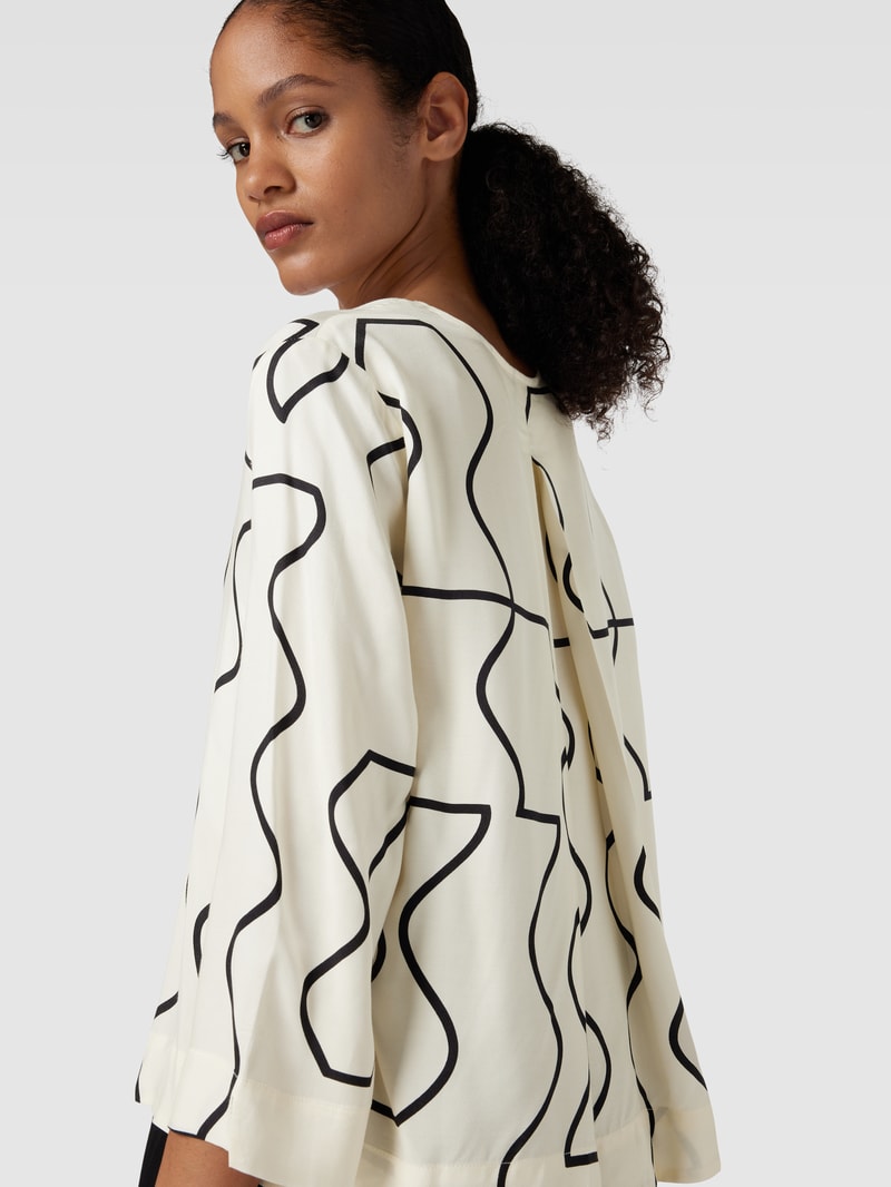 Bluse mit V-Ausschnitt in weiß