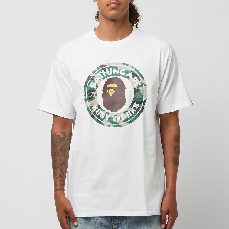 A Bathing Ape Woodland Camo Busy Works Tee M white