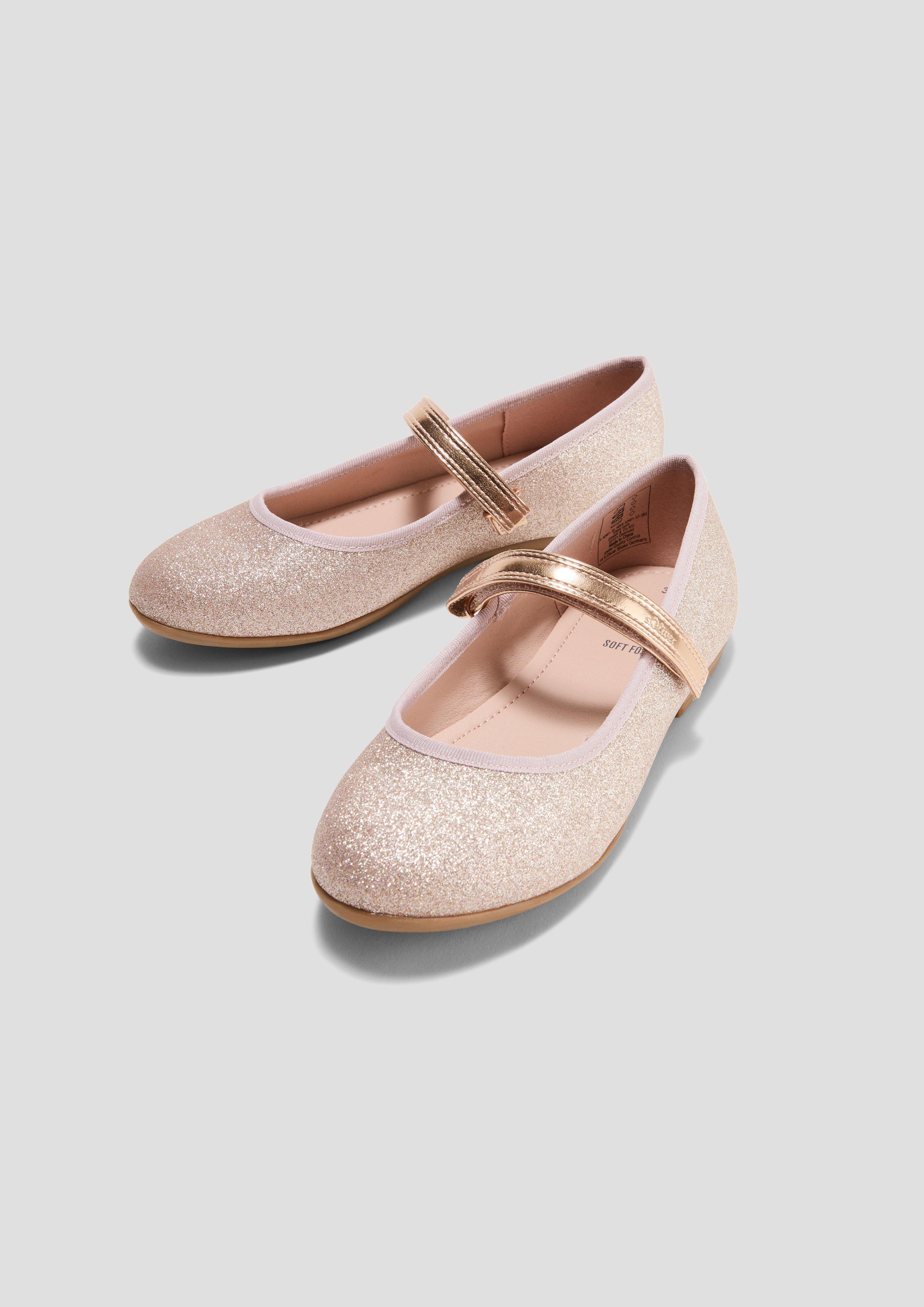 Glitzer-Ballerinas mit Klettverschluss  6008885-593