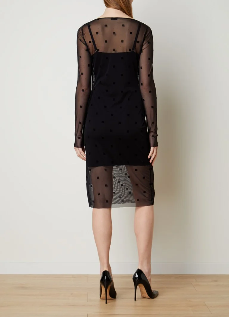 Φόρεμα midi με λογότυπο Givenchy και σχέδιο από mesh
