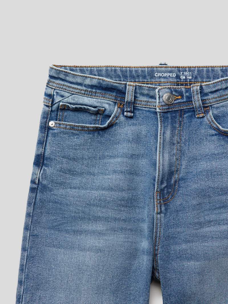 Balloon Fit Jeans im 5-Pocket-Design Modell 'CROPPED' in jeans